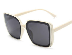 Women's Oversized Square 'Julia Smile' Plastic Sunglasses