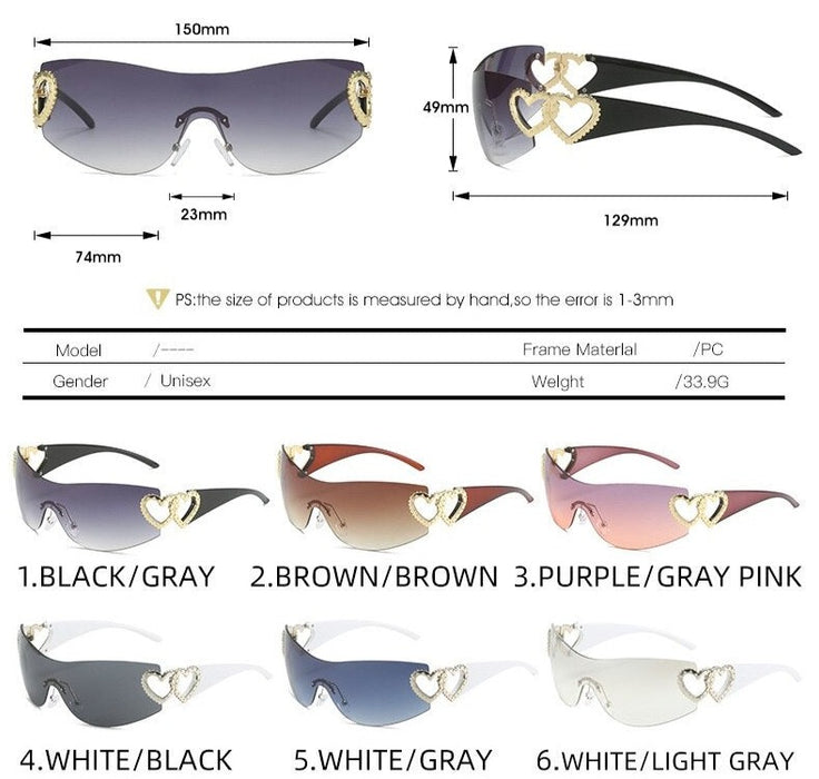 Women's Rimless Goggle 'Simply Atina' Plastic Sunglasses