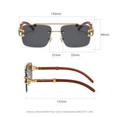 Women's Retro Square 'Hard Court' Wooden Sunglasses