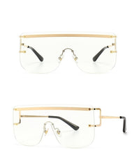 Women's Browline Rimless 'I See Through You' Alloy Sunglasses