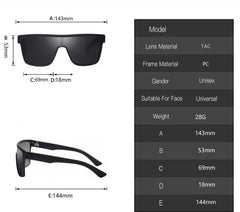 Unisex Classic Square 'Sun Stop' Plastic Sunglasses