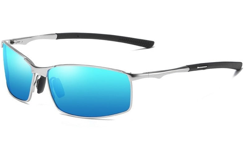 Men's Polarized Rectangle 'Cork Bay' Metal Sunglasses