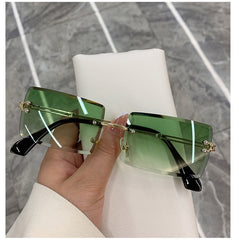 Women's Rimless '90's Vibes' Rectangle Sunglasses