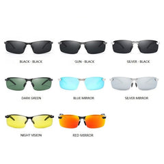 Men's Polarized Rectangular 'Tour' Metal Sunglasses