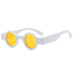 Unisex Retro Round 'Crazy Genius' Plastic Sunglasses