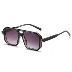 Women's Double Bridges Square 'Rocking 70's' Plastic Sunglasses