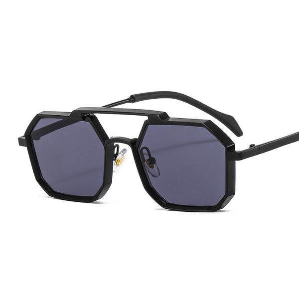 Men's Hexagonal 'Rich Guy' Metal Sunglasses