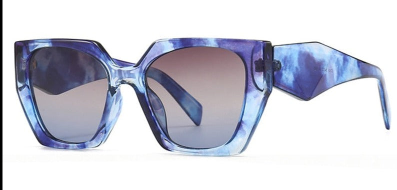 Women's Oversized Polygon 'Furore Eye' Plastic Sunglasses