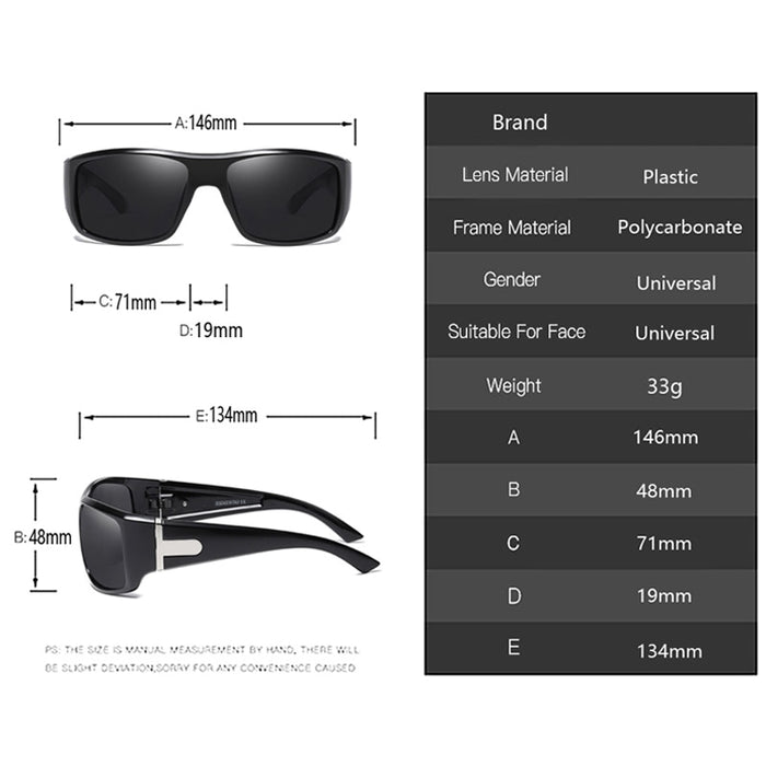 Men's Square Polarized 'The Look' Plastic Sunglasses