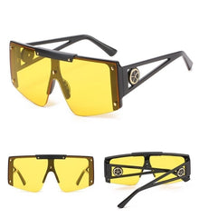 Women's Oversized Square 'IO GIRL' Metal Sunglasses