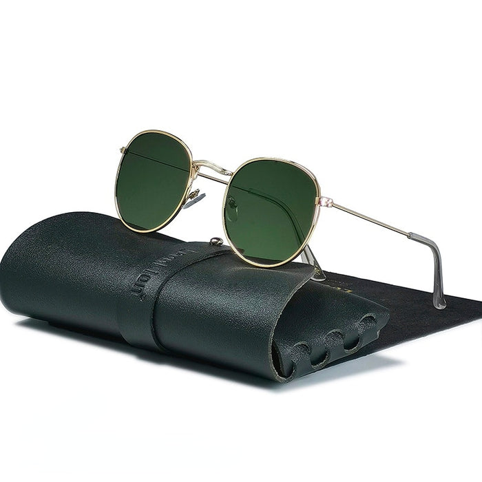 Vintage Matte Black Brown Green Frame Grey Brown Green Lens Full Rim | 400%  UV Protection & Polarized | Premium & Stylish Wayfarer Sunglasses for Men &  Women (Medium)