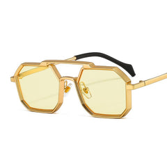 Men's Hexagonal 'Rich Guy' Metal Sunglasses