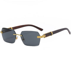 Women's Rimless 'Emsi' Wooden Sunglasses