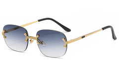 Women's Rimless Rectangle 'Kaimana' Metal Sunglasses