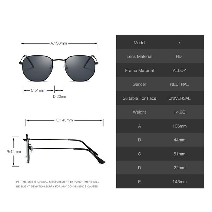 Unisex Square Vintage 'Colias' Metal Sunglasses