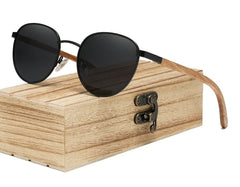 Men's Polarized Round 'Zoho' Wooden Sunglasses