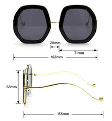 Unisex Oversized 'Tiny Cubic' Metal Sunglasses