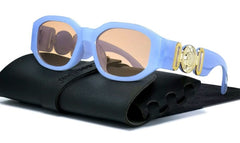 Women's Vintage Oval 'Chains' Plastic Sunglasses