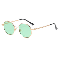 Women's Hexagonal 'Zentea' Metal Sunglasses