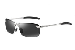 Men's Polarized Rectangular 'Tour' Metal Sunglasses