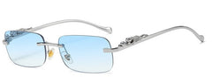 Women's Rimless Rectangle  'Aberr' Metal Sunglasses