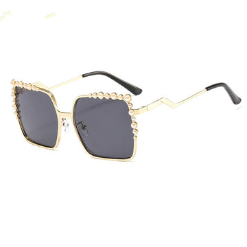 Women's Oversized Square 'The Bling' Metal  Sunglasses