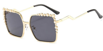 Women's Oversize 'Crystal Shine' Metal Sunglasses