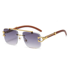 Women's Retro Square 'Hard Court' Wooden Sunglasses