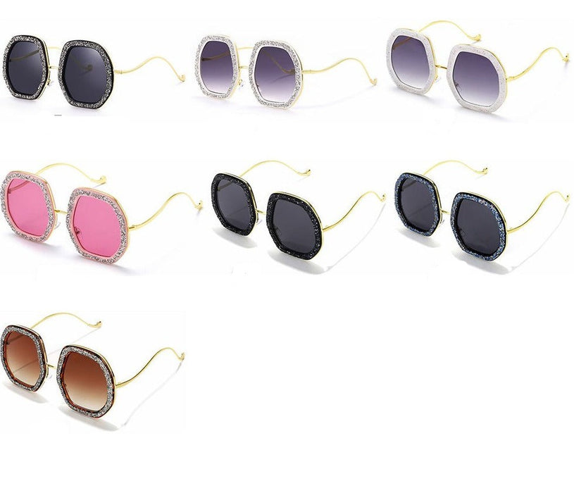 Unisex Oversized 'Tiny Cubic' Metal Sunglasses