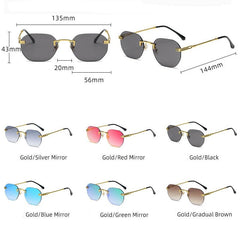 Women's Rimless Square 'Erica' Metal Sunglasses