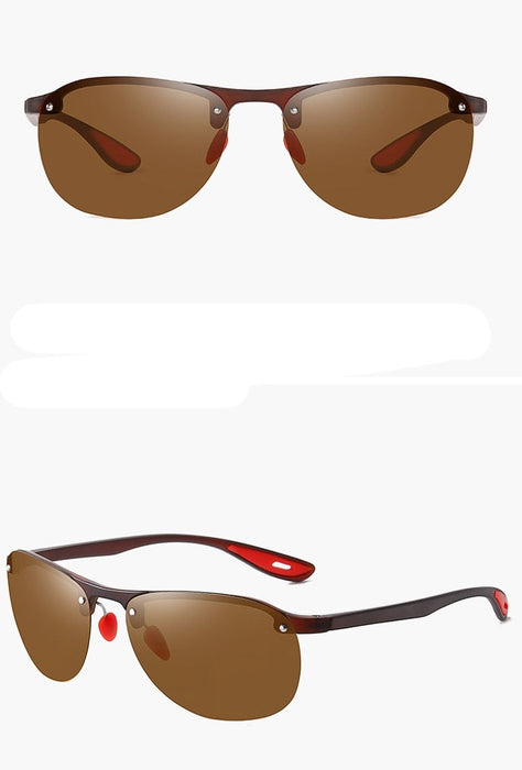 Men's Polarized Oval 'Matrix 101' Plastic Sunglasses