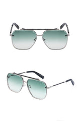 Men's Luxury Square 'Trinity Square' Metal Sunglasses