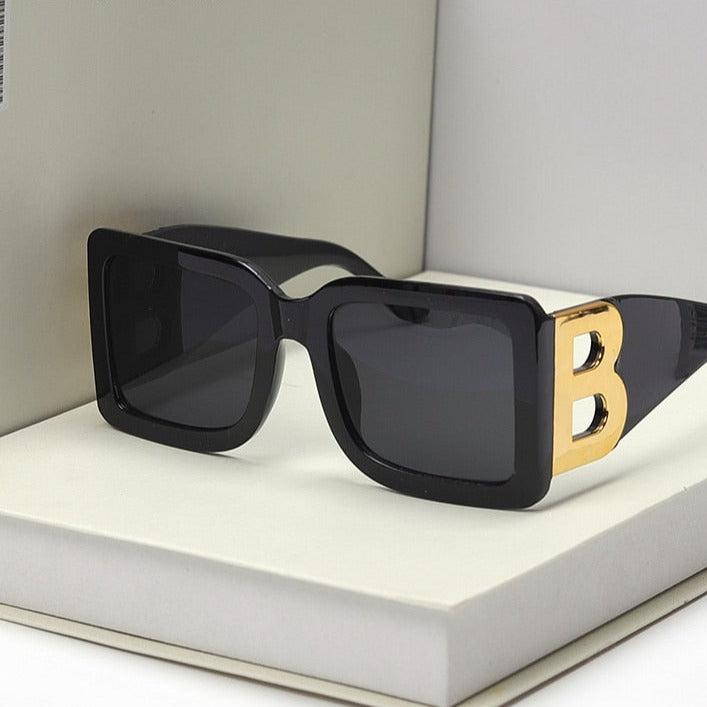 Women's Luxury Square 'The Letter B' Plastic Sunglasses