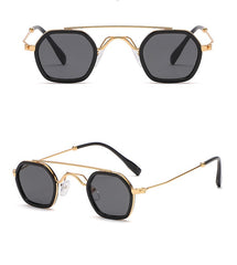 Women's Double Beam 'Peaky Lady' Small Round Sunglasses