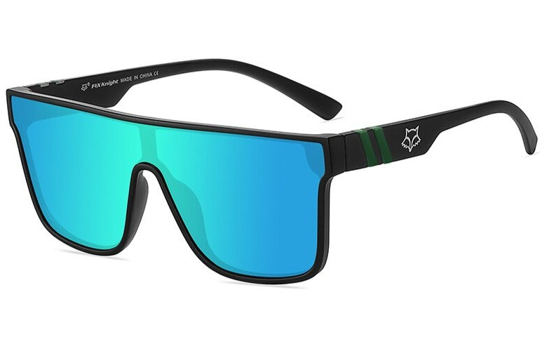 Women's Polarized Rectangle 'Blue in the Palace' Plastic Sunglasses