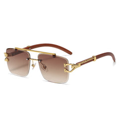 Women's Retro Square 'Hard Court' Wooden Sunglasses