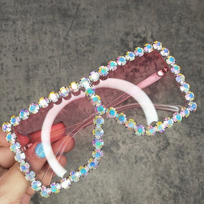 Women's Oversize Square 'Lura' Plastic Sunglasses