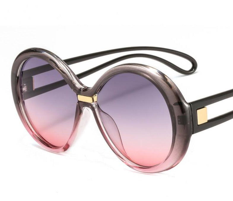 Unisex Oversized Round 'Circle Joni' Plastic Sunglasses