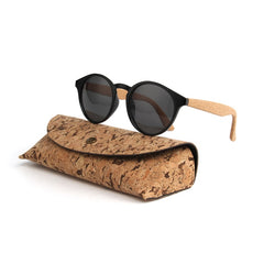 Men's Round Polarized 'Carlow' Wooden Sunglasses