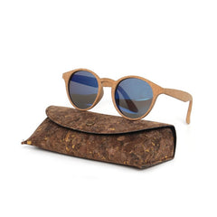 Men's Round Polarized 'Carlow' Wooden Sunglasses