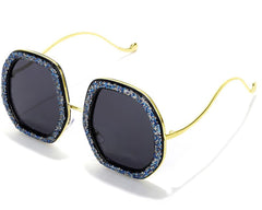 Unisex Oversized 'Tiny Cubic' Metal Sunglasses