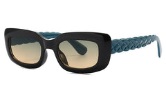 Women's Clear Square 'Fish Scale' Plastic Sunglasses