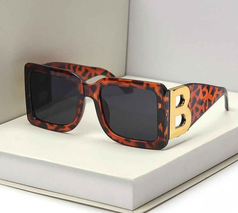 Women's Luxury Square 'The Letter B' Plastic Sunglasses