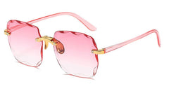 Women's Rimless Polygon 'Grizzly' Metal Sunglasses