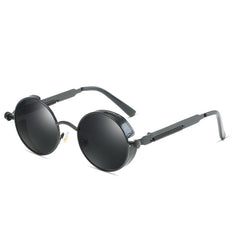 Men's Steampunk Round 'Jade' Metal Sunglasses