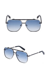 Men's Luxury Square 'Trinity Square' Metal Sunglasses