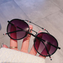 Women's  Round 'Sexy Love' Metal Sunglasses