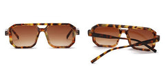 Women's Double Bridges Square 'Rocking 70's' Plastic Sunglasses