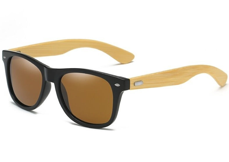 Men's Vintage Square 'Bolton ' Wooden Bamboo Sunglasses