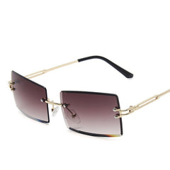 Women's Rimless '90's Vibes' Rectangle Sunglasses